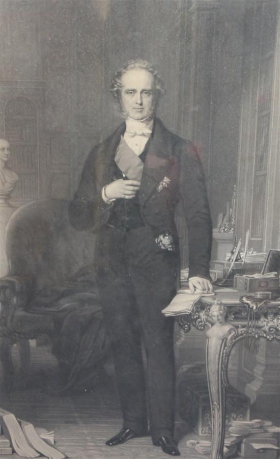 Samuel Cousins after John Partridge Portrait of The Rt. Hon. Viscount Palmerston, G.C.B. M.P & House of Lords print